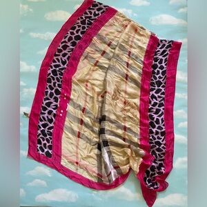 BURBERRY London Long Silk Shawl 70x29 Y2K